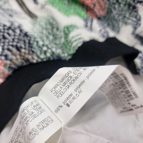 Zara Floral Bomber Jacket Full Zip Multicolor Womens sz Medium - Picture 9 of 13